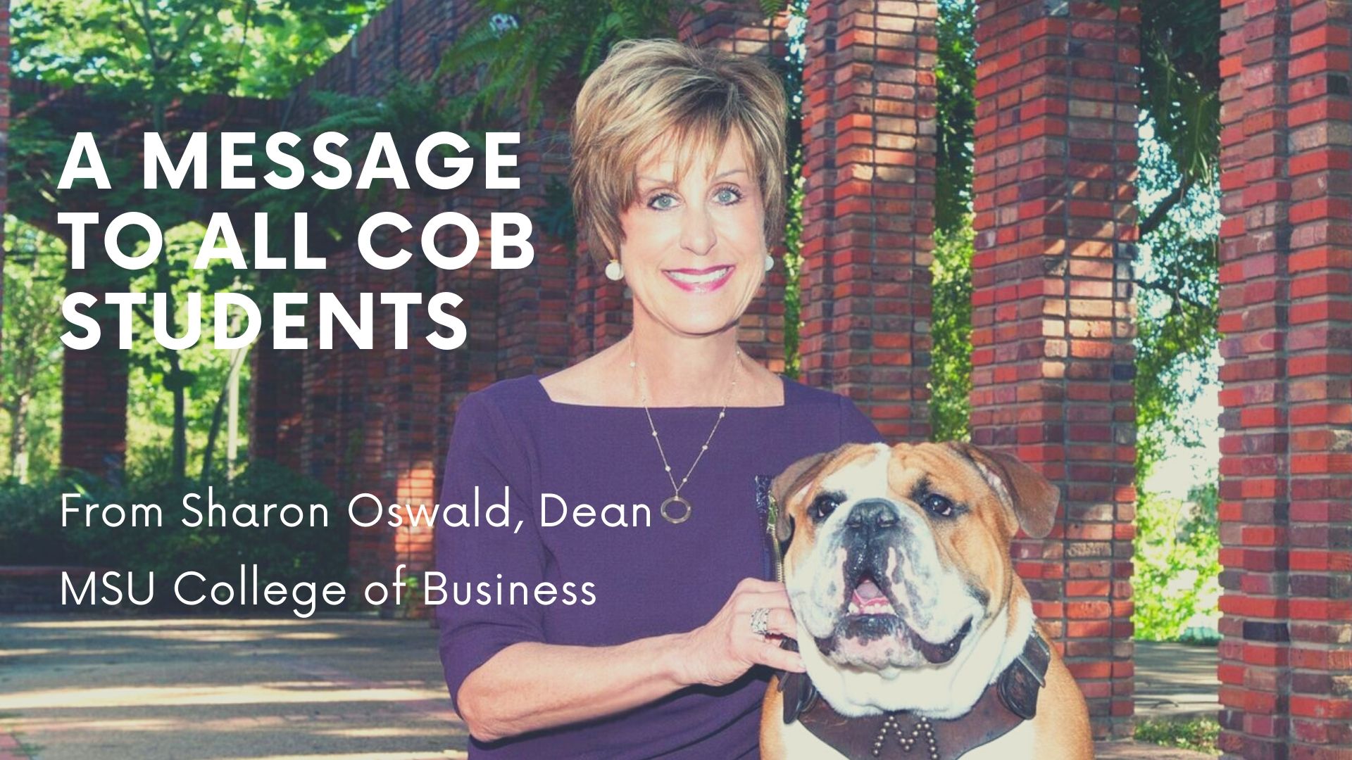 A Message from Dean Sharon Oswald