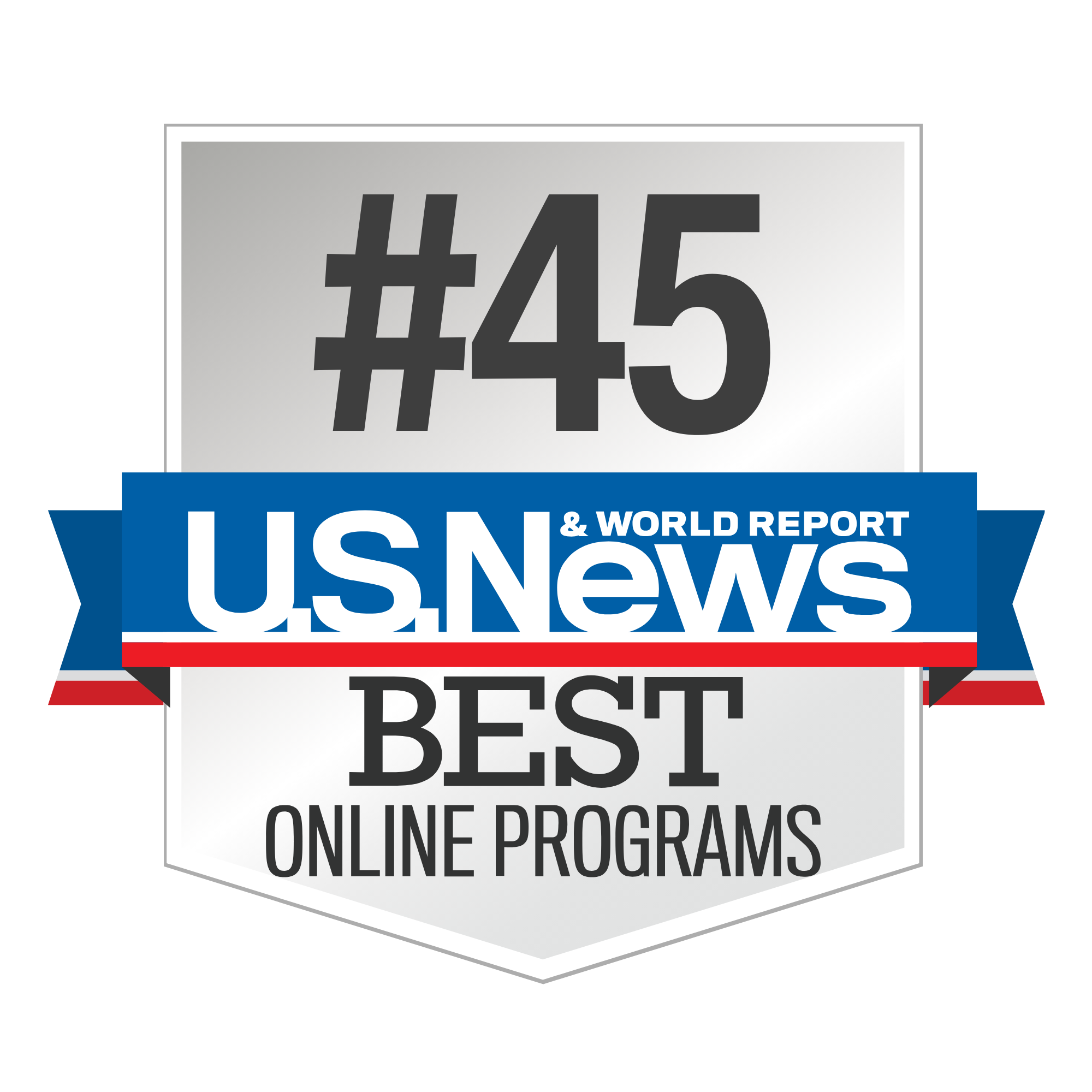 Ranked Top 45 Online Program by US News and World Report