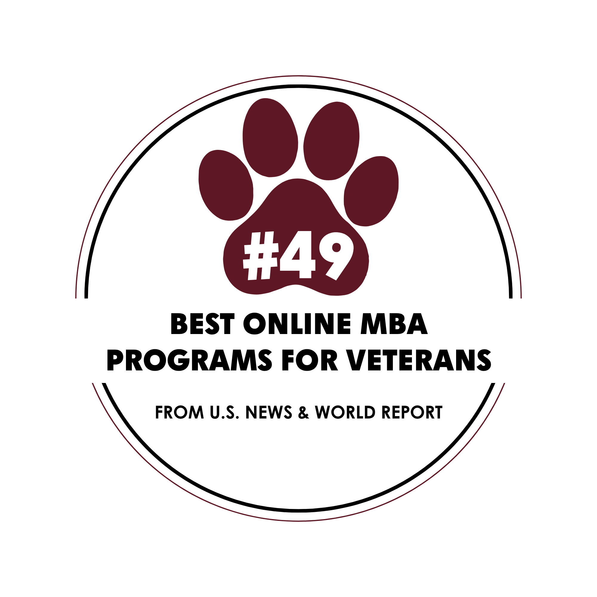 #49 Best Online MBA Programs for Veterans from US News & World Report