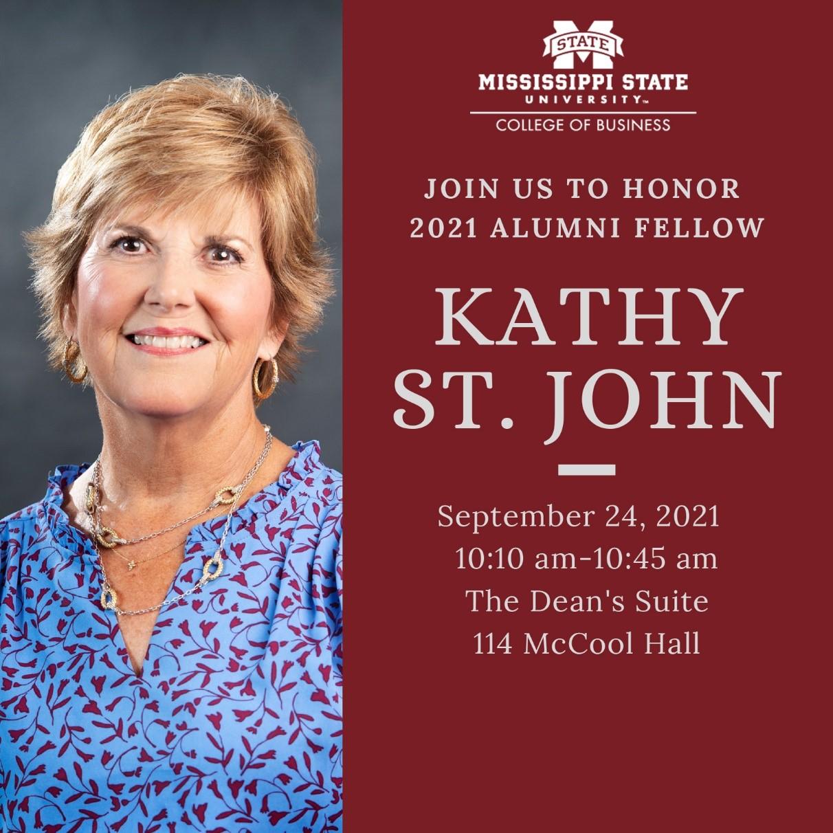 Join Us to Honor 2021 Alumni Fellow Kathy St. John