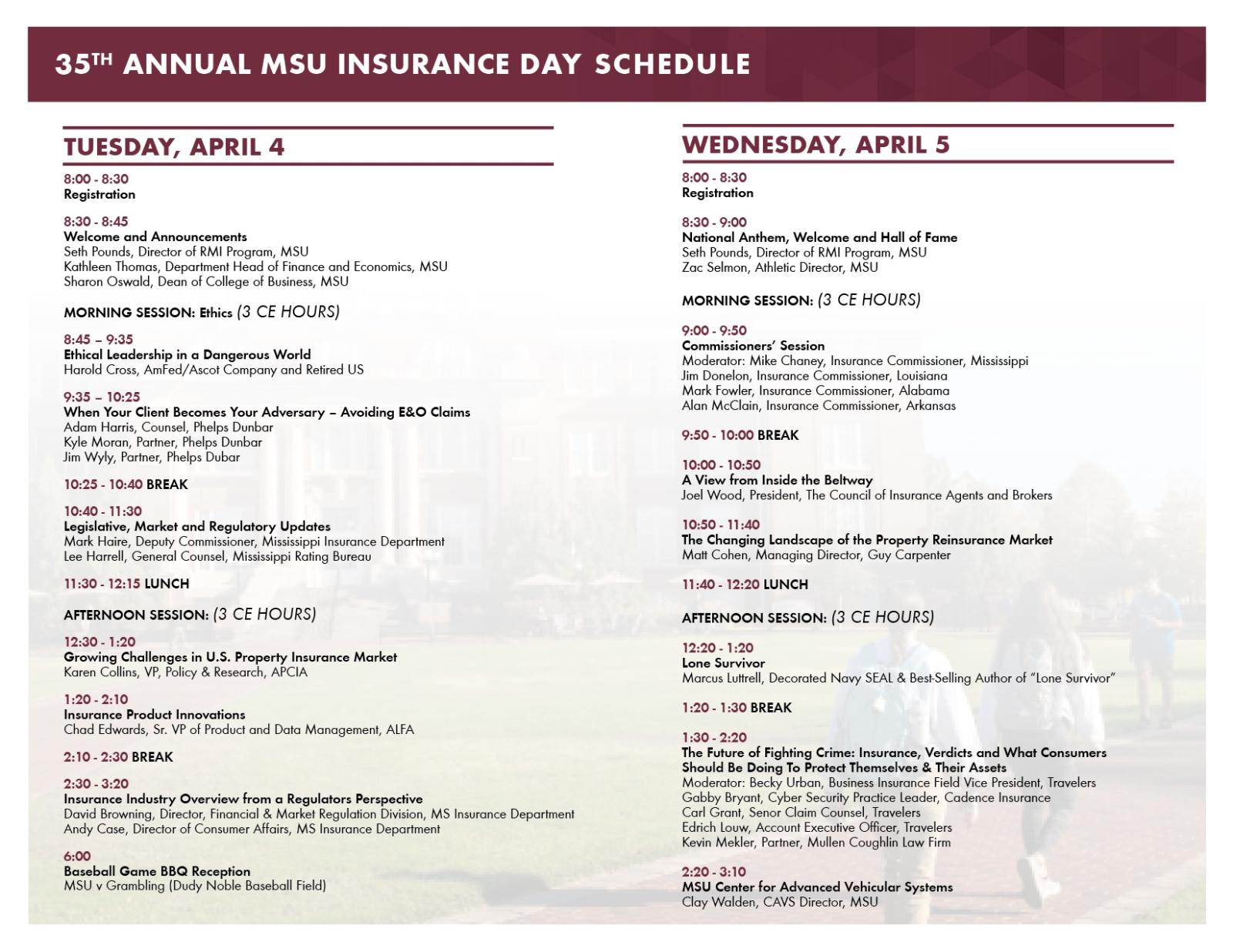 2023 I-Day Schedule