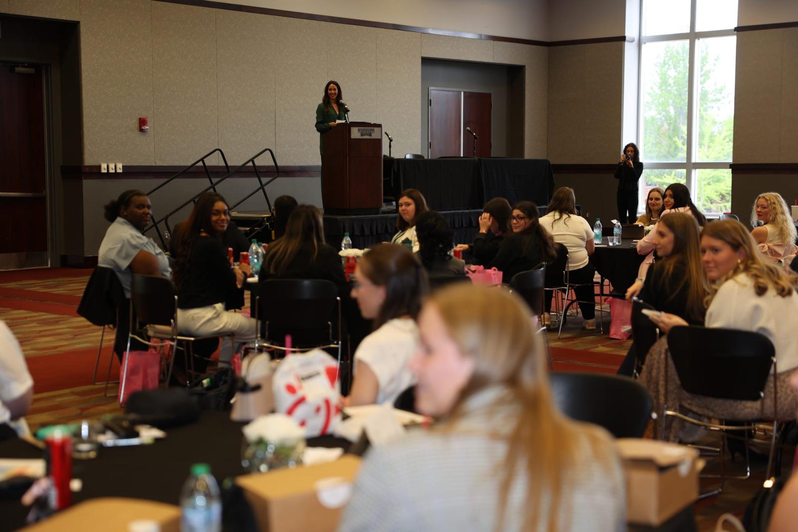 Students listening to Kickoff